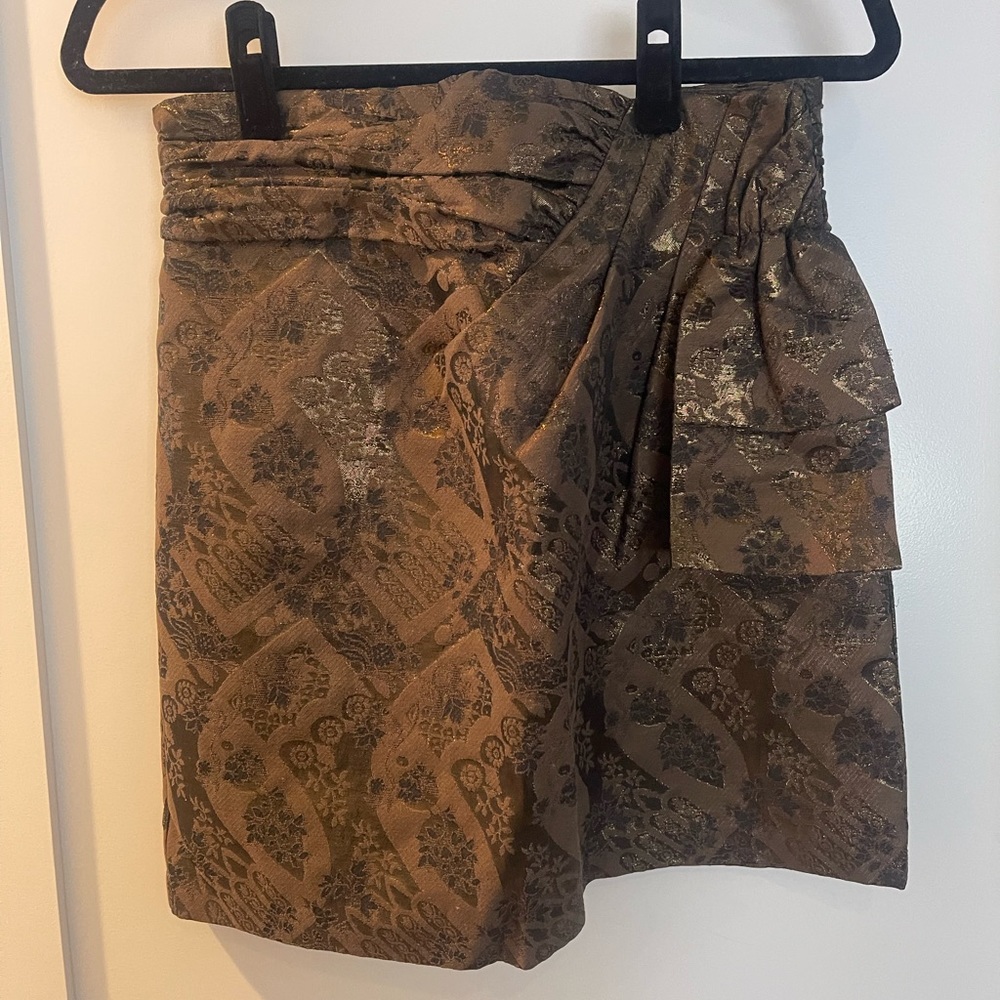 Forever 21 Brown and Gold Mini Skirt